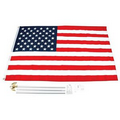 United States Flag and Pole Kit w/ Gold Tone Ornament